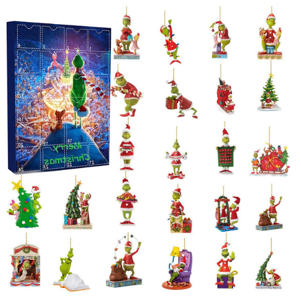 Jõulud Adventkalender Grinch ripatsitega